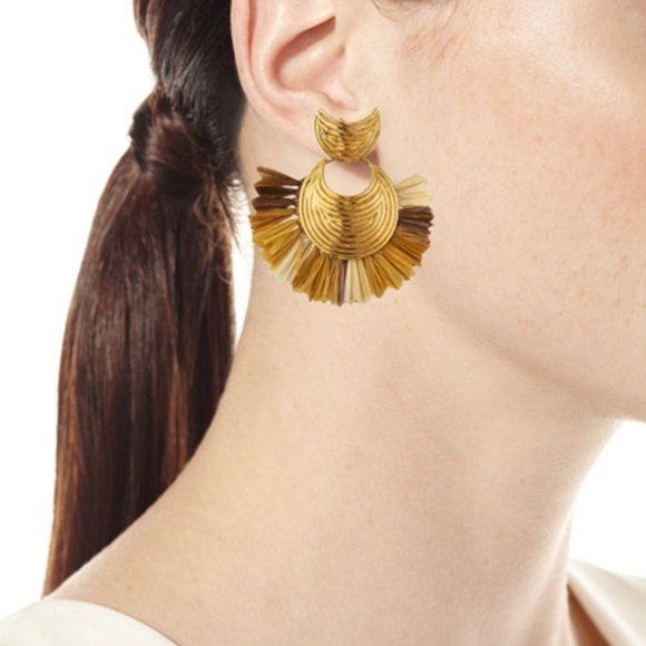 Gas Bijoux Wave Raffia  Drop Earrings - Picture 2 of 2
